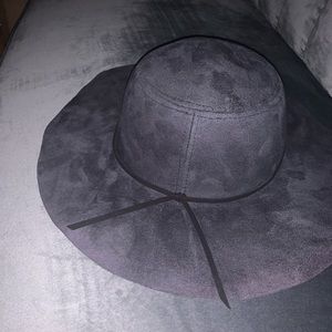 Suede like Navy Blue Floppy Hat